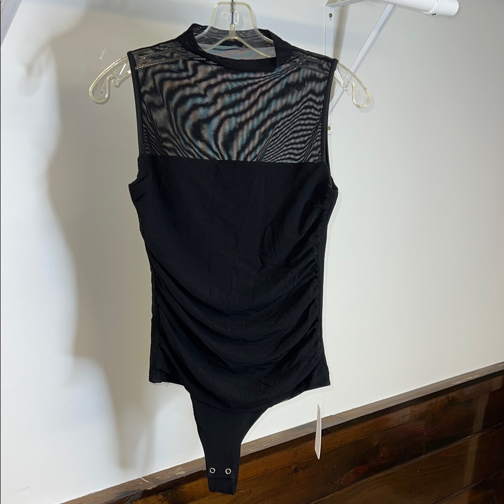NWT Reoria Black Mesh Bodysuit- M‎
